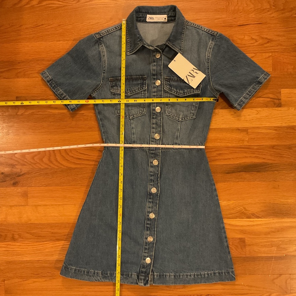 ZARA Denim Mini Dress - Size XS - NWT - Picture 6 of 10